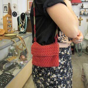 Vintage Red Italian Beaded Purse